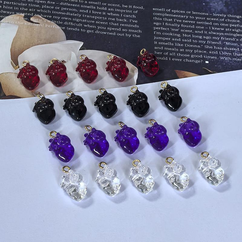 10Pcs Diy Earring Necklace Bracelet Accessories Simulation Red Cardiac Organ Resin Charms Hallowmas Pendant For Jewelry Making