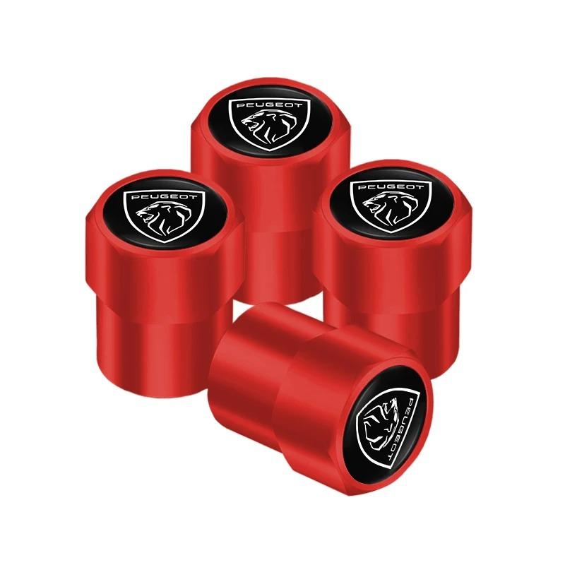 4PCS Aluminum Alloy Car Tire Valve Stem Caps For Peugeot 206 207 307 308 408 508 2008 3008 5008 Wheel Dustproof Decor Covers
