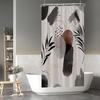 Cartoon Cactus Shower Curtain Tropical Plants Mexican Texas Minimalism Black And White Decorative Artistical Shower Curtains For
