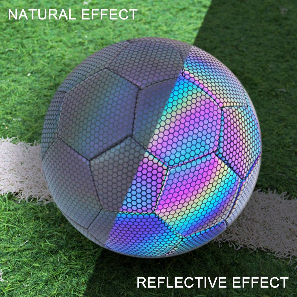 Reflective Soccer Balls Football for Night Game Training, Size 4 Size 5 Glowing Soccer Balls Reflective Soccer Balls