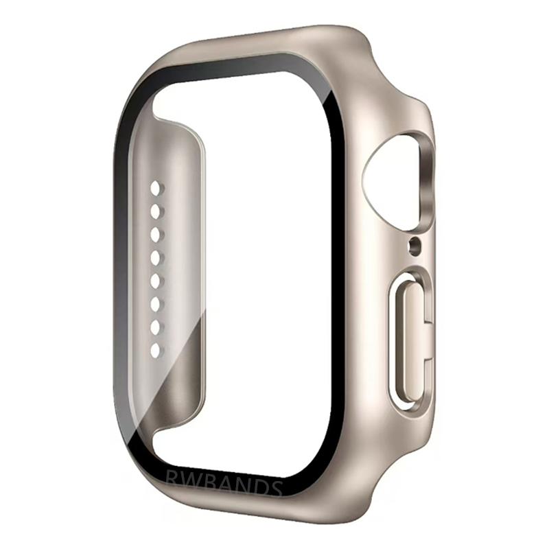 Glass+Cover For Apple Watch case 9 8 7 6 SE 5 iWatch Accessorie Screen Protector Apple watch serie 44mm 40mm 41mm 45mm 42mm 38mm