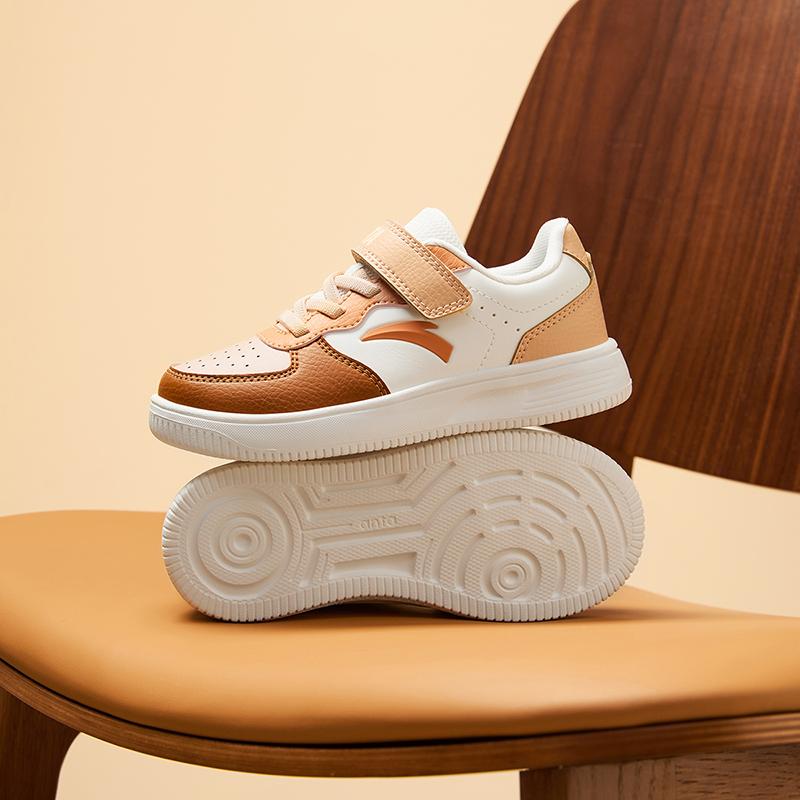 Anta Kids Lifestyle Series Synthetic Leather Trendy Versatile Fashion Lightweight Shock Absorption Low-Top Kids Skate Shoes A22449988-4