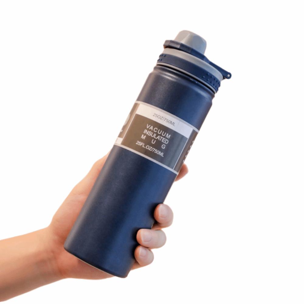 750ML Thermosflasche Weithals Auslaufsicher Sport Thermosbecher Große Kapazität Handgehalten Isolierte Wasserflasche