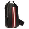 Bally Mythos Palladium Tone Metal Accessories Recycled Cowhide Chest Bag Crossbody Bag Men Bags Black Red 6308465