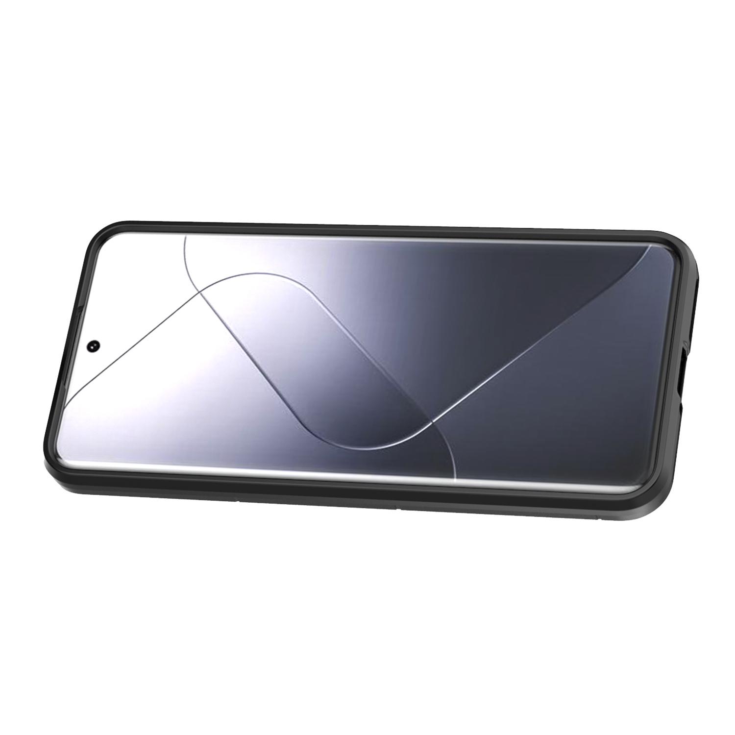 

For Xiaomi 14 Pro Case Shockproof Phone Cover Kickstand PC+TPU Phone Shell Black