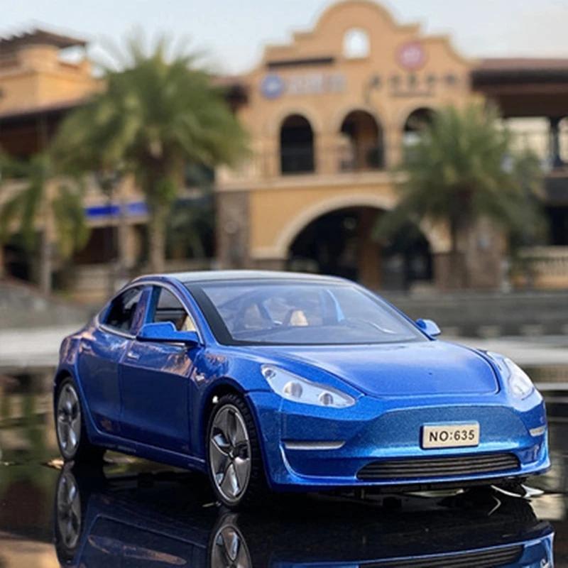 1:32 Model S Model 3 Model X Alloy Car Model Diecast Metal Toy Vehicles Car Model Simulation Sound and Light Kids Toy Gift