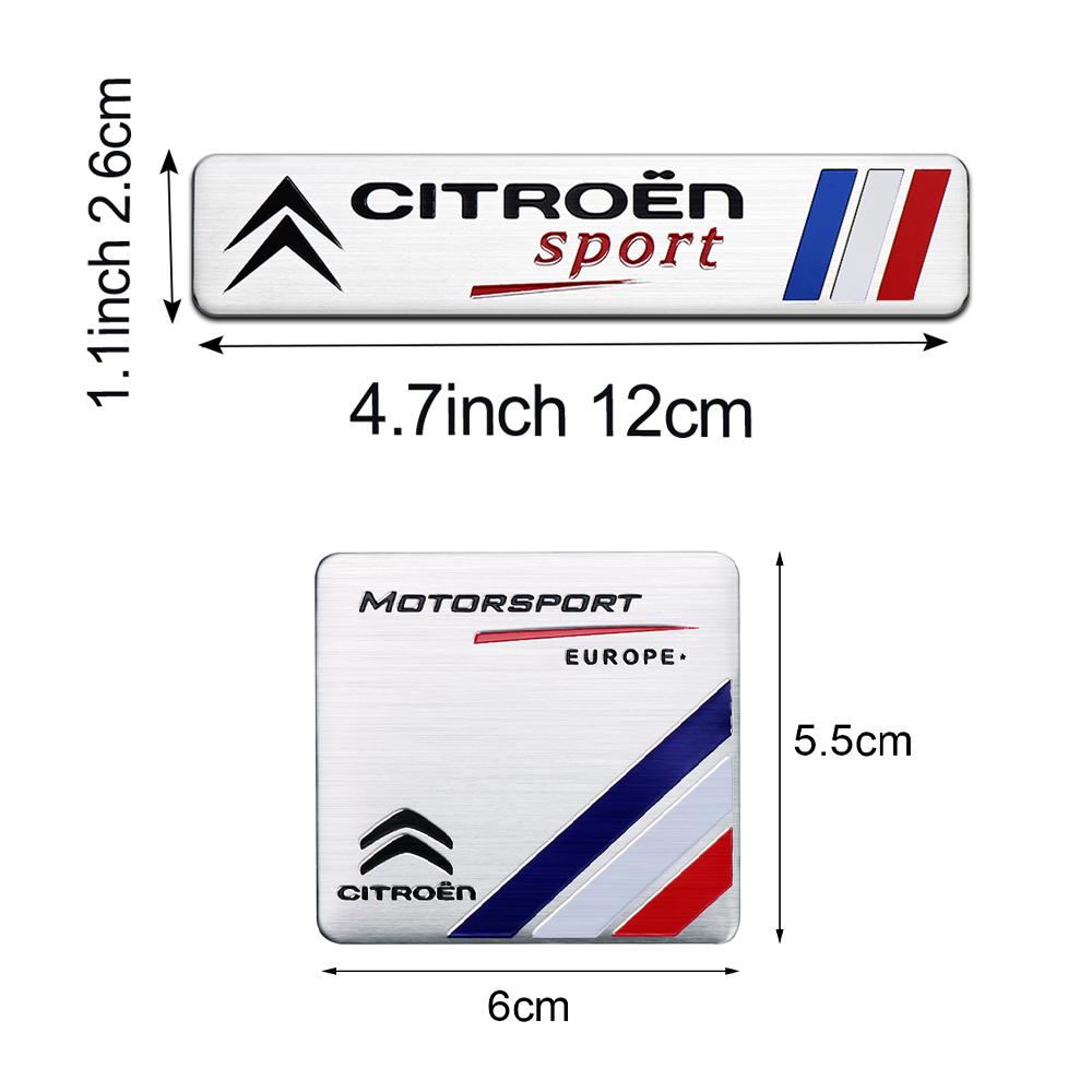 3D Aluminum Car Sticker Emblem Badge Door Decal Car Styling For Citroen C5X E-C4 E-C3 Berlingo C-ELYSEE C1 C2 C3 C4 Picasso C4L