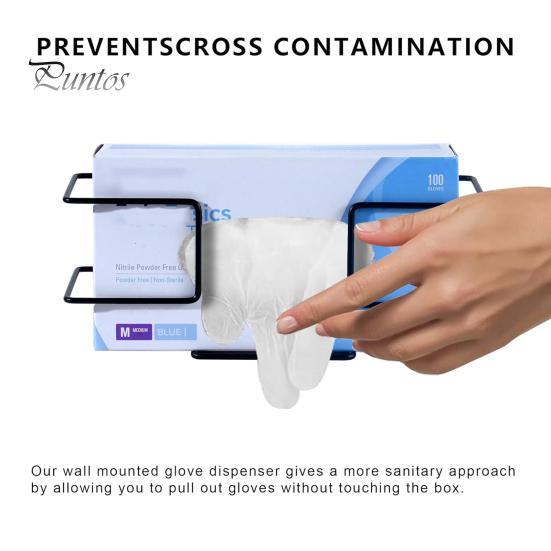 Glove Holder Metal Box with Screws Wall Mounted Anti-slip Tissue Dispenser Organizer Healthcare Food Service Dentist Disposable Stoarge Rack