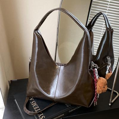 Tote Bag Women'S Large-Capacity Commuter Bag Winter Casual Retro Versatile Shoulder Work Shopping Bag