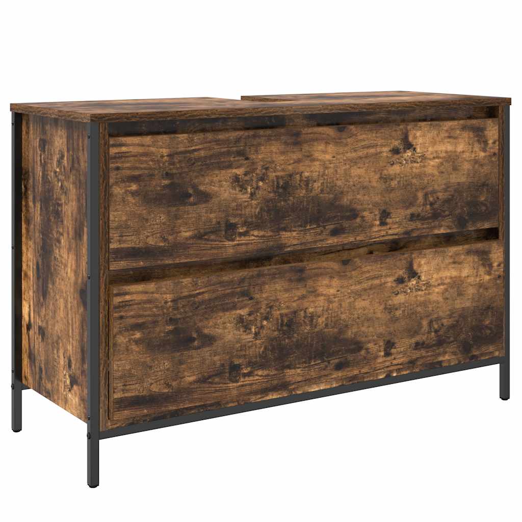 Washbasin Cabinet with Drawers Smoked Oak
