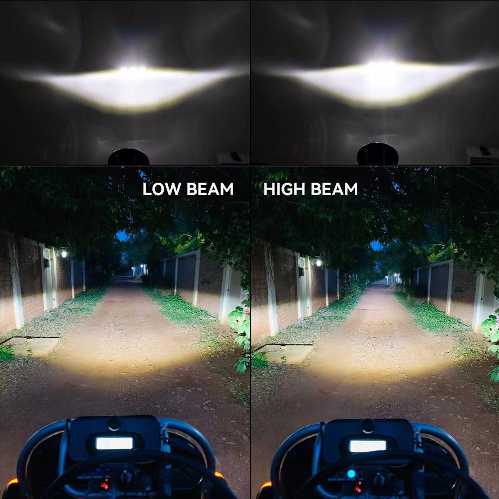 Harley Motorcycle 5.75" LED Headlight: Super Bright High/Low Beam Mod