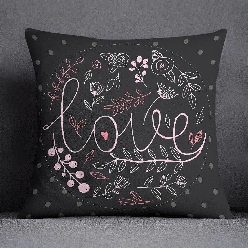 Cool black style black background printed pattern cushion cover for home bedroom living room sofa decorative pillowcase