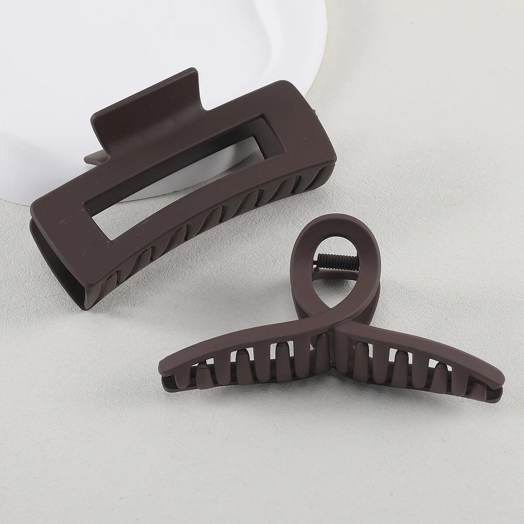 2Pcs Headwear Set Women Fashion Claw Clip Coffee Black Acrylic Large Hair Claw Korean For Girl Clip Barrette Hair Accessories