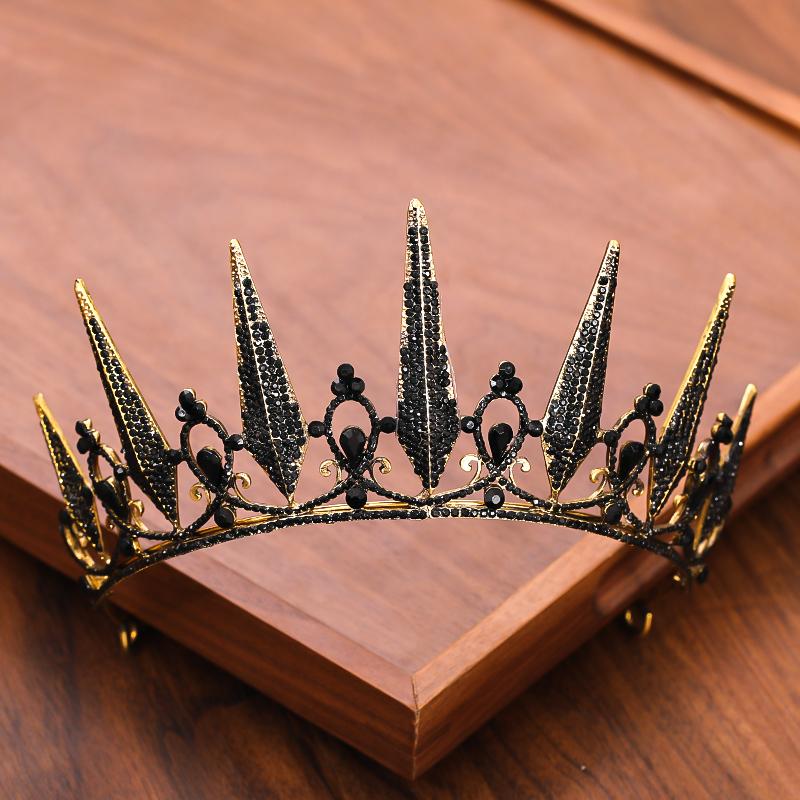 Vintage Barokke Koningin Kroon en Tiara Kristal Strass Kroon Bruids Diadeem Haar Sieraden Bruiloft Haaraccessoires Feest Tiara's