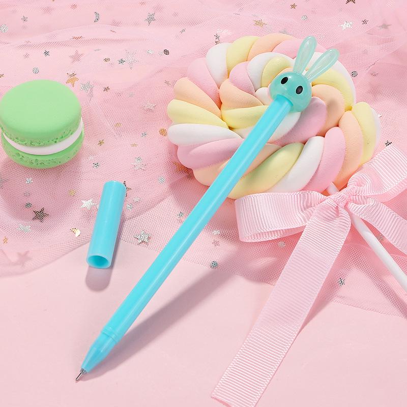 Rozkošný králík s dlouhýma ušima Kreslená černá gelová tužka - Školní potřeby