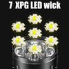 7 LED High-power LED Strong Light Flashlight 18650 USB C Rechargeable with Side Light Multifunctional Outdoor Hiking Camping Light