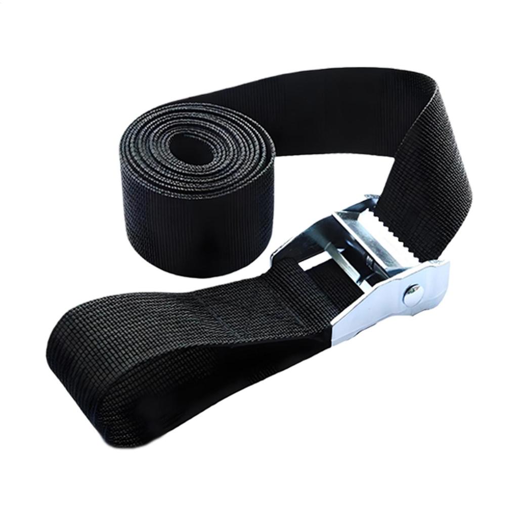 1m Black Tie Down Strap Strong Ratchet Belt Luggage Bag Cargo Lashing With Metal Buckle Outdoor Tools