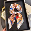 Luxury Vintage Printed Silk Like Square Scarf For Women