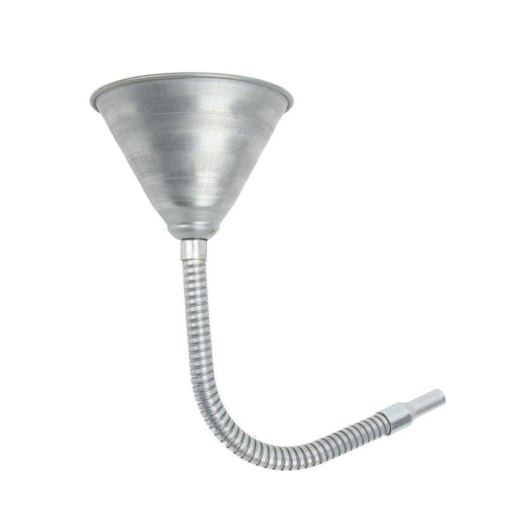 Universal Priming Funnel Carbon Steel Spout Funnel with 330mm 12.99in Flexible Hose for Cars Motorcycles Trucks