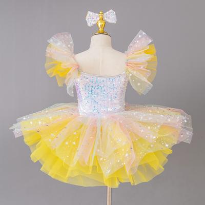 Girls Ballet Tutu Fluffy Gauze Dress for Kindergarten New Year Gala Chorus Performance