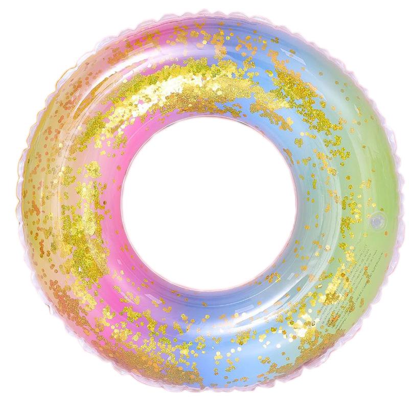 Anello gonfiabile da nuoto rétro a righe ispessito per bambini Xiao Lü - Design Oliva e Fiore di Ciliegio