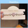Elegant Heartshaped Artificial Pearl Bracelet With Zirconia For Women Gift Giving