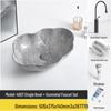 Tengxiang Marble Pattern Ceramic Single Basin Countertop Integrated Sink