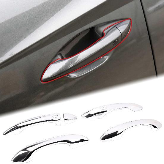 Aunginsy Exterior Door Grab Handle Trim Cover Compatible with Hyundai Tucson/Santa Cruz 2022-2024, Car Outside Front Rear Door Handle Panel