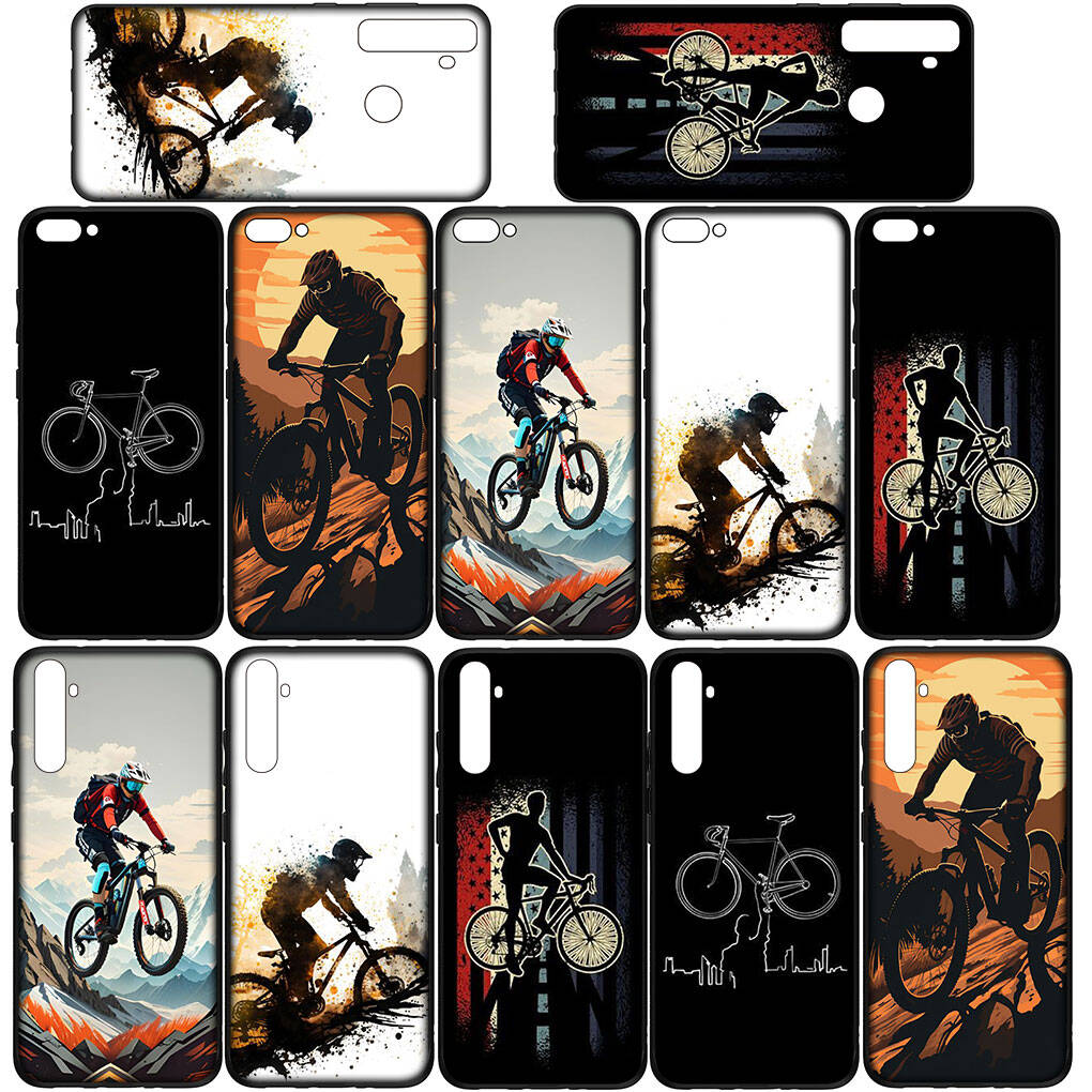 For Samsung Galaxy S25 S24 S23 iPhone 17 16 15 Xiaomi Redmi Note 14 13 12 11 Plus Pro Max XR A37 A57 Phone Case Mountain Bike Cycling Art OPPO Huawei