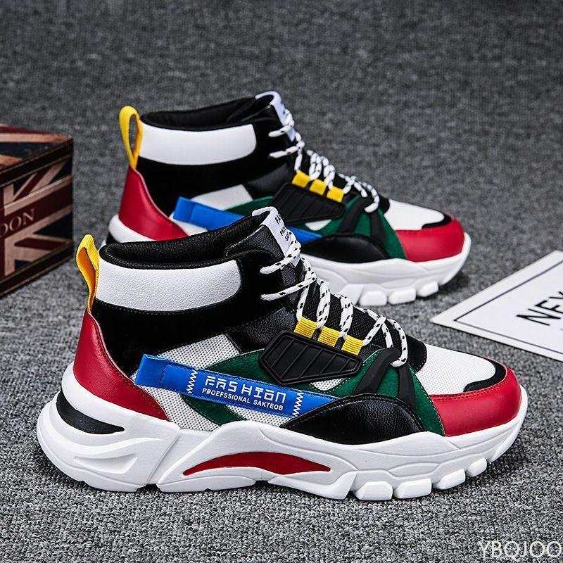 Fashion Men's Spring New High Top Shoes Trendy Sports Shoes Versatile Breathable Simple Comfortable Daily Casual Men's Shoes