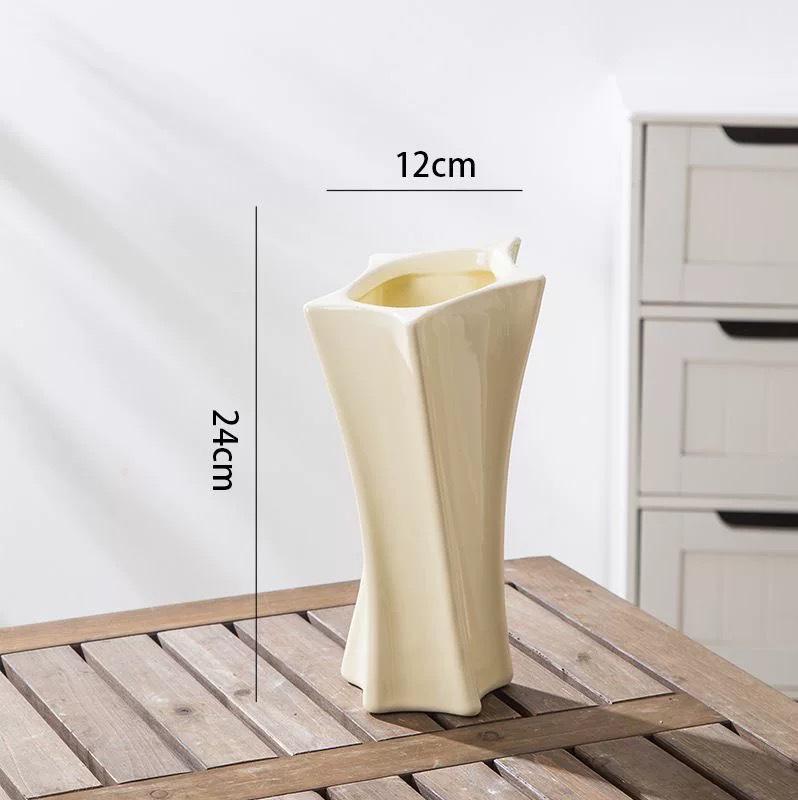 Nordic Wavy Edge Vase for Artificial Flowers - Creative Living Room Decor