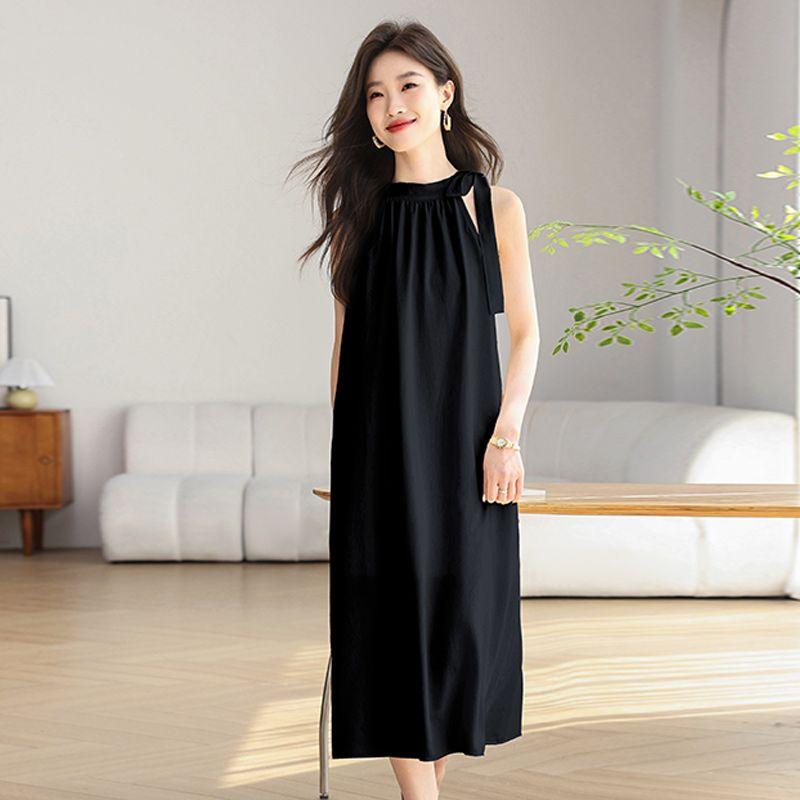 

Юбка из тутового шелка Женская Лето 2025 Новое поступление Популярный продукт-бестселлер этого года Большой бренд Женское шелковое платье без рукавов на бретелях Black M