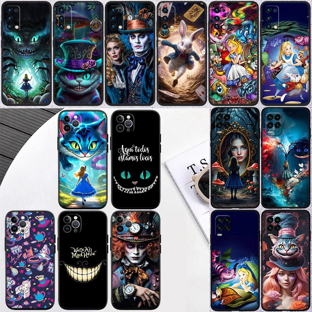 Alice in Wonderland Cat Princess Phone Case for Samsung Galaxy A52S A53 A55 A56 A70 A71 A72 A73 F06 F16 F56 S10e S10 S10+ Plus