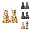 Fuerfits Women's Casual Beach Summer Sleeveless Adjustable Strappy Floral Dress With Premium Quality Comfort