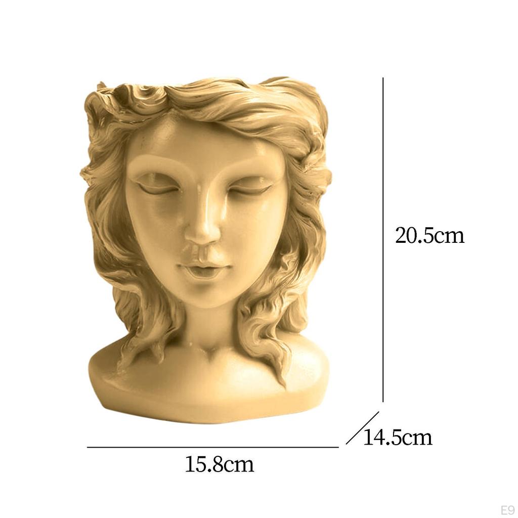 Head Planter Home Decor Human Face Resin Pot Vase for Living Room