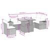 7 Piece Grey Garden Sofa Set with Cushions Poly Rattan