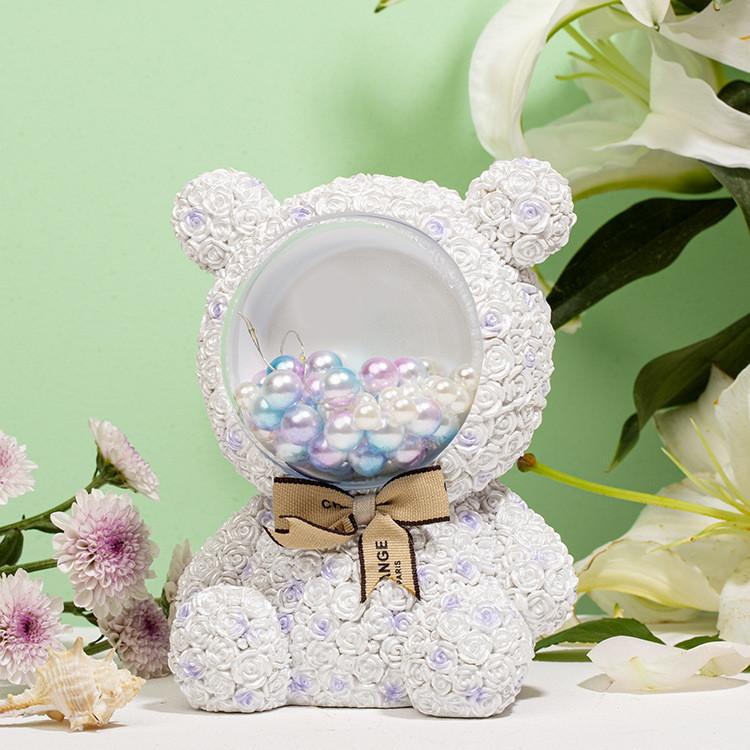 

Кнопочный светильник Ночник Питание от батарейки Мультяшный Милый Четырехцветный Светильники в форме медведя серебряный