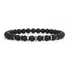 New 6mm Tiger Eyes Lava Stone Strand Bracelet For Men 6 Colors Available Hematite Meditation Healing Braslet Sports Accessories