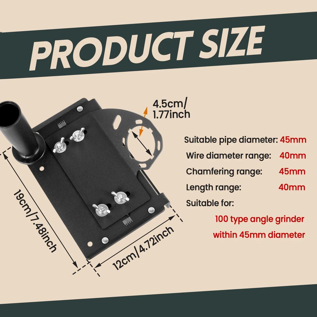 2Pcs/1Pc Angle Grinder Stand Metal Angle Grinder Tile Chamfering Holder Angle Grinder Chamfer Bracket