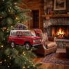 Seasonal Home Ornament Christmas Tree Car Hanging Ornament, Acrylic Flat Print Pendant for Winter Holiday Rearview Mirror, Festive Decoration,