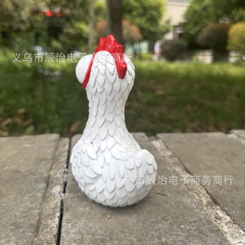 An Interesting Big-eyed Rooster Resin Statue Ornament Outdoor Courtyard, Home Statue Ornament