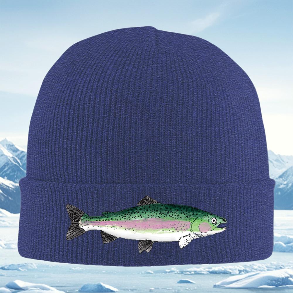 

Colorful fish watercolor painting green body Men Women Unisex Knitted Hat Beanie Pullover Cap Winter Thermal Warm Christmas Outd