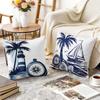 1/4pcs Summer Nautical Theme Cushions Pillowcase Polyester Cushion Cover Throw Pillow Pillowcover Home Car Sofa Decor