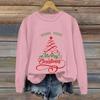 Ladies' Christmas Printed Casual Long Sleeved Round Neck Sports Hoodie Top