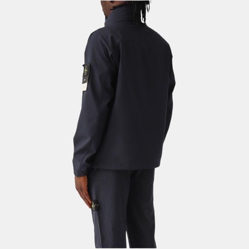 STONE ISLAND Ss25 Zip Logo Stand Collar Long Sleeve Jacket Men Jackets Blue K1S154100010S0A22-V0020