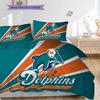 Miami Dolphins Football Spirit Three-piece Set(1 * Duvet Cover + 2 * Pillowcase, Without core)Bedding Set Duvet Cover and Pillowcase
