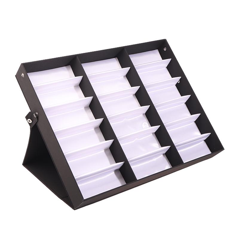 5/18 Grids Flip Eyeglass Display Box Showcase Sunglasses Case Storage Organizer For Women Men