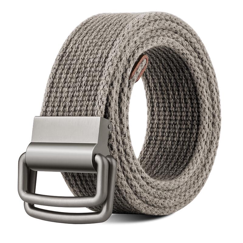 Мужской ретро-пояс из холста с двойной кольцевой пряжкой 115cm