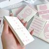 Kawaii Pink Cat Memo Pad 50 Sheets Cute Paw Print Sticky Notes A7 Size Notepad for Journaling Study Office School Stationery