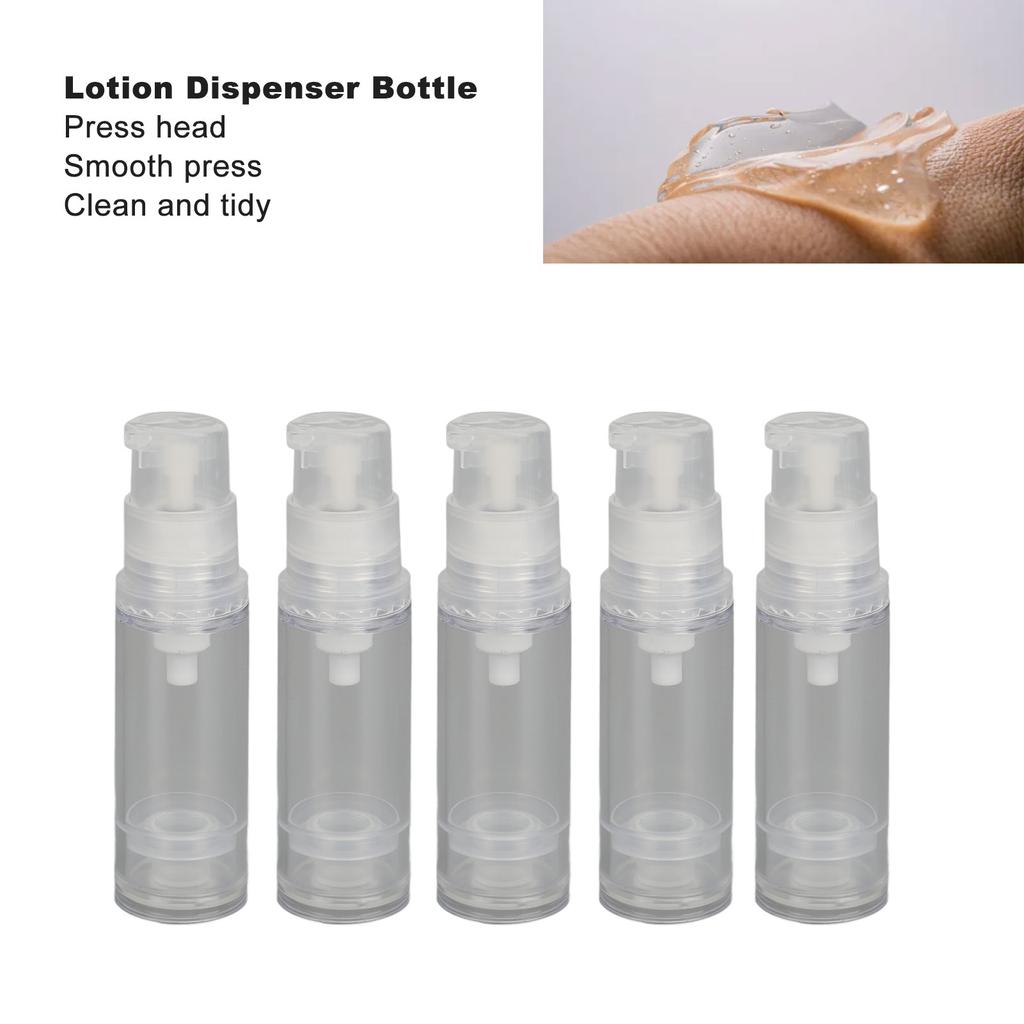 5pcs 5ml Travel Empty Pump Bottle Liquid Container Refillable Lotion Dispenser Bottle for Shampoo